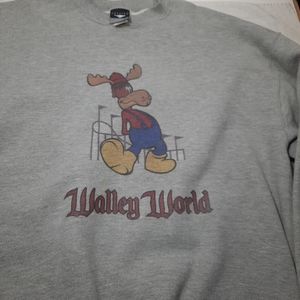 Grey Vintage Cheetah  Large Walley World  Mexico U S A Pullover Sweat Shirt